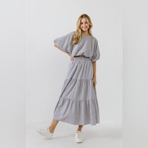 English Factory Gingham Top & Skirt Set
